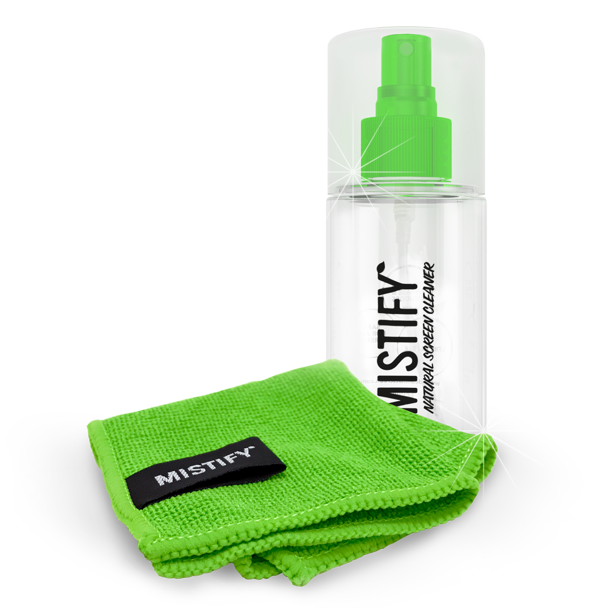 Mistify Natural Screen Cleaner Kit, 120ml spray bottle with 1 x microfibre cloth.